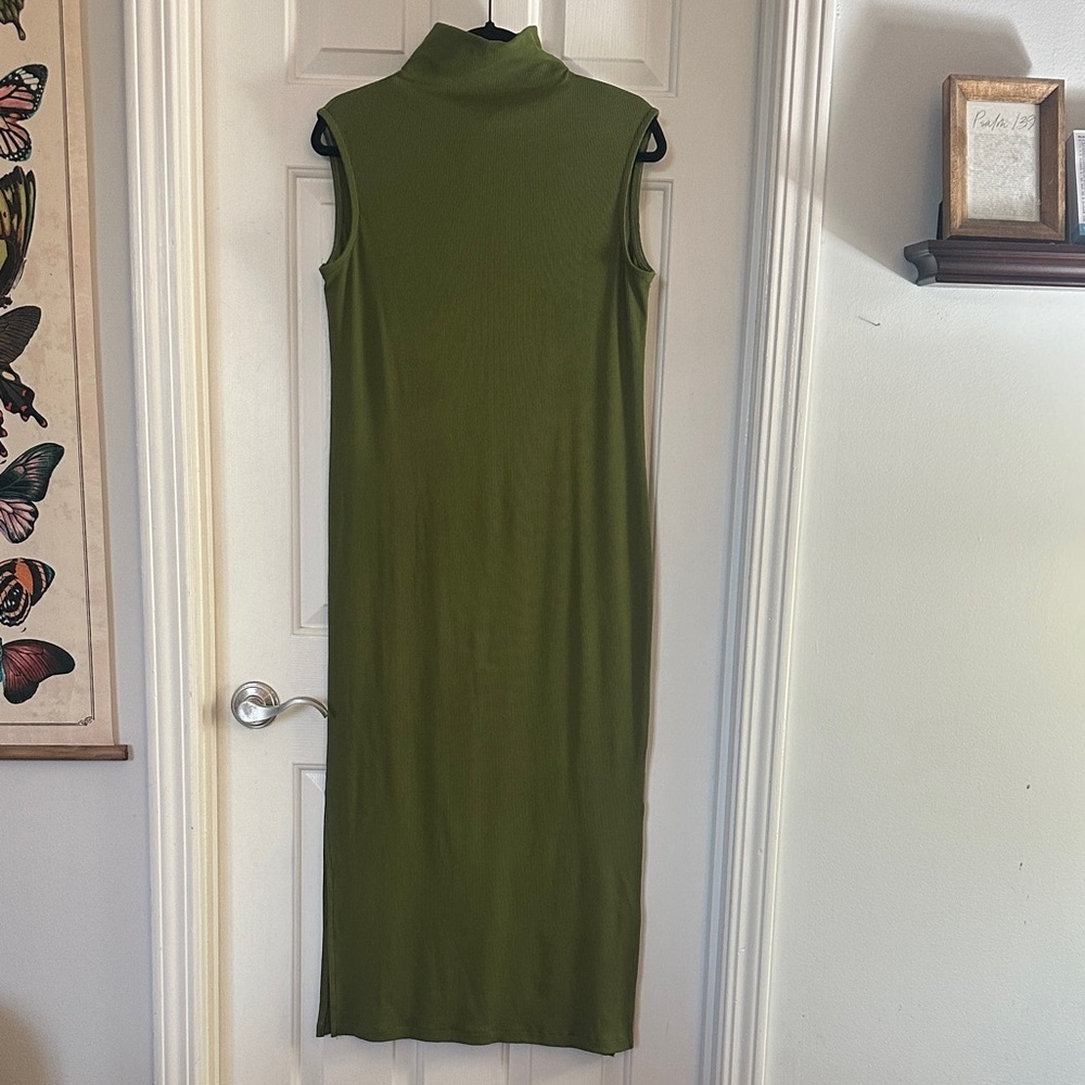 House of Harlow 1960 green ribbed sleeveless dress small